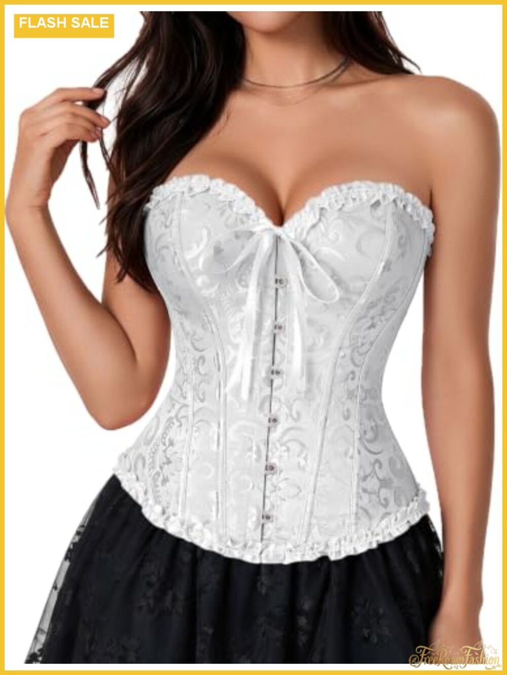 Lace-Up Corset Top 14-Bone Bustier Costume Renaissance Corset